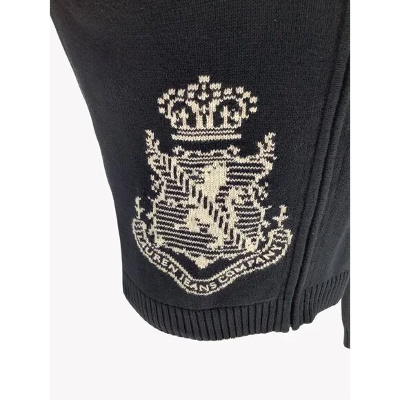 Vintage Lauren Jeans Company by Ralph Lauren zip-up hoodie With Crest Womens L - Picture 2 of 8